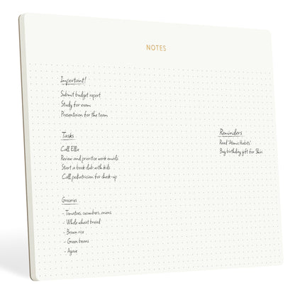 Pinesman - Mouse Pad Notepad for Professionals, 9.8" x 7.9", 50 Sheets, Minimalist, Gold Foiled, Dotted Layout, Executive's Desk Note Pad, To Do List Notepad, Eco-friendly, FSC™ Certified Planner Pad