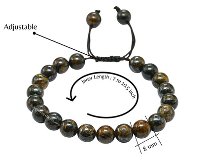 Amazing Gemstone Bronzite Bracelet for Women Men's Gifts - Protection Healing Crystal Bracelet - 8mm Gemstone Beaded Adjustable Bracelet Pulseras Para Hombres Mujer Stocking Stuffers