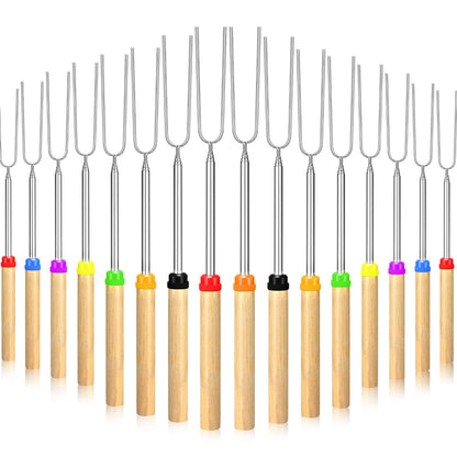 40 Pack 32 Inch Marshmallow Roasting Sticks Bulk, Smores Skewers for Fire Pit Kit, Hot Dog Camping Skewers Accessories Campfire Marshmellow Extendable Forks Bbq Tools Smores Sticks