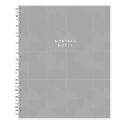 Blue Sky Note Taking Planner, Undated Planning Calendar, Monthly Layout, 8.5" x 11", Flexible Cover, With 120 Lined Notebook Pages, Durable Twin Wire Binding, Includes Snap In Bookmark, Zenra