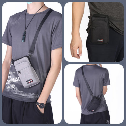 Travel Cell Phone Pouch Belt Pouch, Phone Holster Crossbody Bag with Shoulder Strap for iPhone Case Holder for Hand with Neck Lanyard Smartphone Walking Passport Wallet (Double Layer Blue)