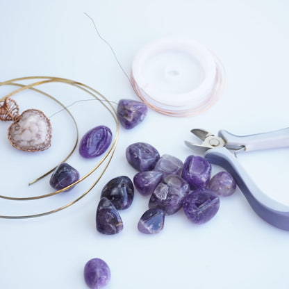 Sisamn 3Lb Amethyst Crystal Tumbled Stone Bulk Healing Crystals Stones Set Polished Raw Amethyst Crystal Stones Rocks for Jewelry Making, Reiki Healing