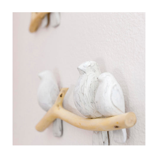 Crane Baby Handcrafted Wooden Bird Wall Decor, 2-Piece Set for Boys or Girls Woodland Nursery Decor, Natural Hand-Carved Wood, Woodland Decor For Nursery