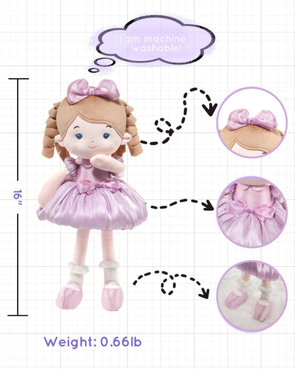 LeyaDoll Soft Baby Doll Toys (16''), My First Baby Rag Doll for 1 Year-Old Girl Birthday Gift, Christmas Plush Toys Gift for Toddler Kids Infants-Princess Aurora