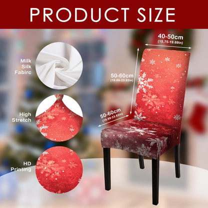 Nuxovilar Red Snowflake Stretch Chair Covers 23.6x70 Inches - Dining Chair Slipcovers Set of 2, Elegant Decor for Dining Room, Parties & Daily Use