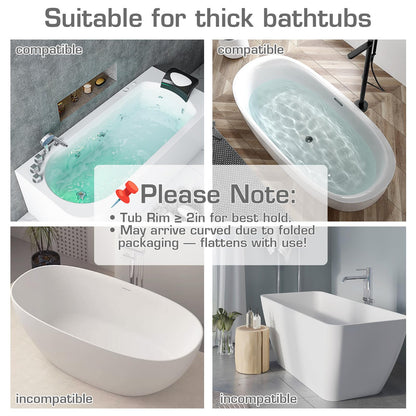 DubiLaka 31.5" Bathtub Splash Guard for Kids & Toddlers - Silicone Play Shelf & Toy Storage Tray with Strong Suction Cups to Prevent Water Spills, No-Leak Fun Bath Time - Tub Toy Holder Ledge,White