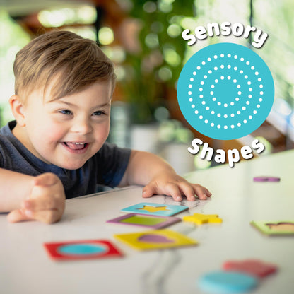 Chuckle & Roar Matching+ Wooden Sensory Shapes Memory Game for Kids Ages 3–6+ – Premium Wood Logic Puzzle & Shape Matching Game with Multiple Play Modes
