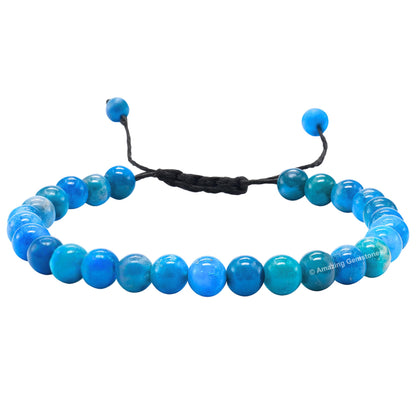 Amazing Gemstone Apatite Bracelet for Women Men's Gifts - Protection Healing Crystal Bracelet - 6mm Gemstone Beaded Adjustable Bracelet Pulseras Para Hombres Mujer Stocking Stuffers