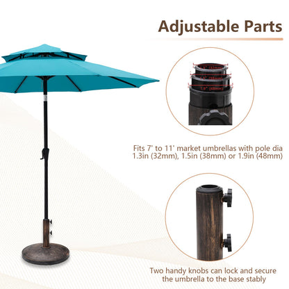 C-Hopetree 42 lb Heavy Duty Round Patio Base Stand for Outdoor Market Table Umbrella, Bronze