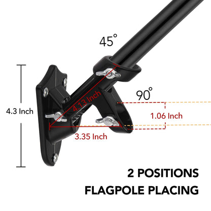 Yeesun Flag Pole,6FT American Flag Pole & Bracket-Flagpoles for 3 x 5 Flags Holder for House Porch & Outdoor,Tangle Free and Wall Mount Flag Pole Kit (Without flag,Black)