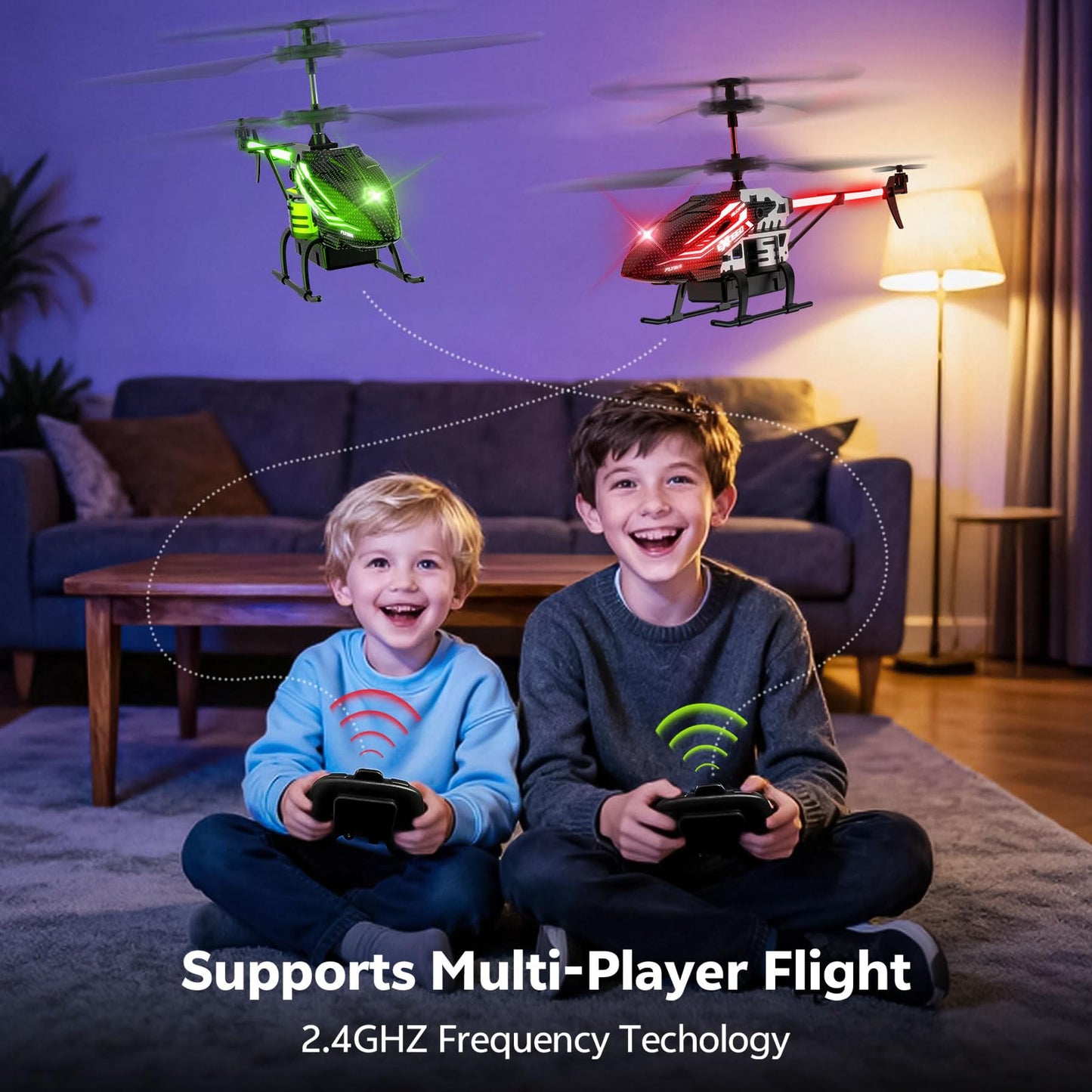 RC Helicopter Toy for Kids, 2.4GHz 3.5CH Remote Control Helicopter with Altitude Hold, One Key Take Off/Landing, 30+Mins Flight Time, LED Lights, Indoor Flying Toys for Boys Girls Beginners Gifts