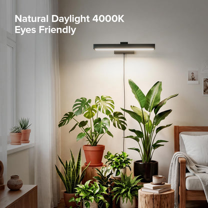 SANSI Grow Lights for Indoor Plants, 35W Wall Mounted Grow Light Full Spectrum, LED Plant Lights for Indoor Growing, High PPFD with 4-Level Dimmer, Auto On Off 4/8/12 Hrs Remote for Greenhouse Seed
