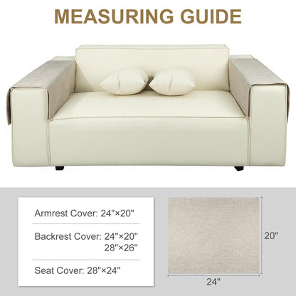 Couch Arm Covers, Arm Chair Covers Set of 2, Non-Slip Sofa Arm Covers, Washable Armrest Cover, Recliner Arm Cover, Sofas Headrest Cover for Sofa/Armchair/Loveseat/Sectional (Beige, 24" x 20" -2pcs)