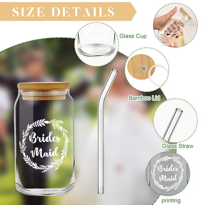 HOMENERGY Bridesmaid Proposal Gifts Set 2 - "Will You Be My Bridesmaid Kit with Elegant Box Jewelry Box Glass Cup Invited Cards Knotted Bracelets Sunglasses Scrunchies Raffia Grass (Blue, 18Pcs)