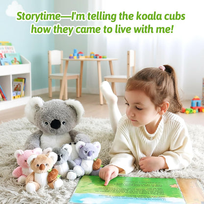OUOZZZ Koala Stuffed Animal with Babies Inside - 12" Plush Toy with 4 Baby Koalas - Gift Present Toys for Girls & Boys