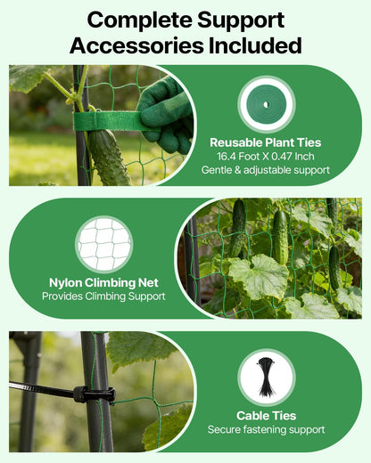 Suteck Cucumber Trellis for Raised Bed – 63" Tall Arch U-Shaped Metal Garden Trellis for Climbing Vegetables, Easy Assembly Plant Support for Home Gardeners