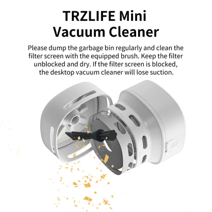 TRZLIFE USB Rechargeable Mini Desk Crumb Vacuum, Portable Cordless Desktop Cleaner for Keyboard, Desktop, Countertop, Drawer, Ideal Office Accessory, Pink