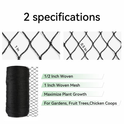 XiHaKey Deer Fence Netting 7.5x65Ft, Heavy Duty 1/2" Mesh Deer & Animal Barrier for Garden, Fruit Trees, Plants Protection - UV Resistant, Reusable with Zip Ties