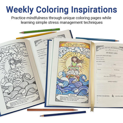 Gratitude Journal for Women with Guided Daily Prompts, Goal Setting & Habit Tracker—90-Day Mindfulness & Self-Care Journal with Relaxing Coloring Pages for Mood, Mindset & Sobriety Support (Hardcover)