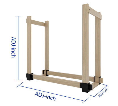 Fire Beauty 4 Pack Firewood Rack Base,Heavy Duty Metal Adjustable Log Storage Rack Bracket