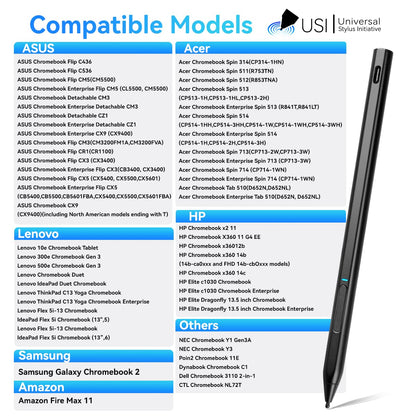 Fire Max 11 Stylus Pen,USI 2.0 Certified Stylus Pencil for Amazon Fire Max 11 Tablet & Amazon Fire HD 10 (13th Gen, 2023 Release),Palm Rejetion 4096 Pressure and Rechargeable Amazon Pen