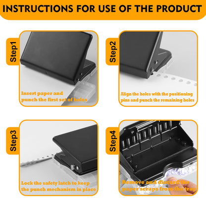 10-Hole Punch Binding Machine for Planners Mini Spiral Binding Punch Book Coil Binding Tool for A4, A5, B5 Paper, Includes 8 Spiral Coils, 2 Semi-Auto Binders and 4 Sheets Hole Reinforcements