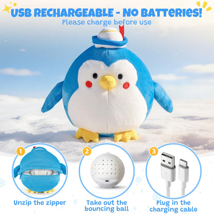 Crawling Penguin Baby Toy with 48 Songs & Record– Interactive Musical Plush Toy for Babies 6-12 Months, USB Rechargeable Dancing Stuffed Animal, Sensory Toy for Toddlers 1-3, Baby Birthday Gift