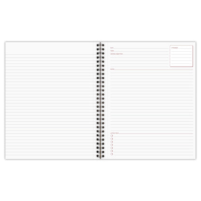 Cambridge Limited Business Notebook, Meeting Format, Legal Ruled Paper, 8-1/4" x 11", 80 Sheets, Flexible Soft Touch Cover, Wirebound, Gray (06132)