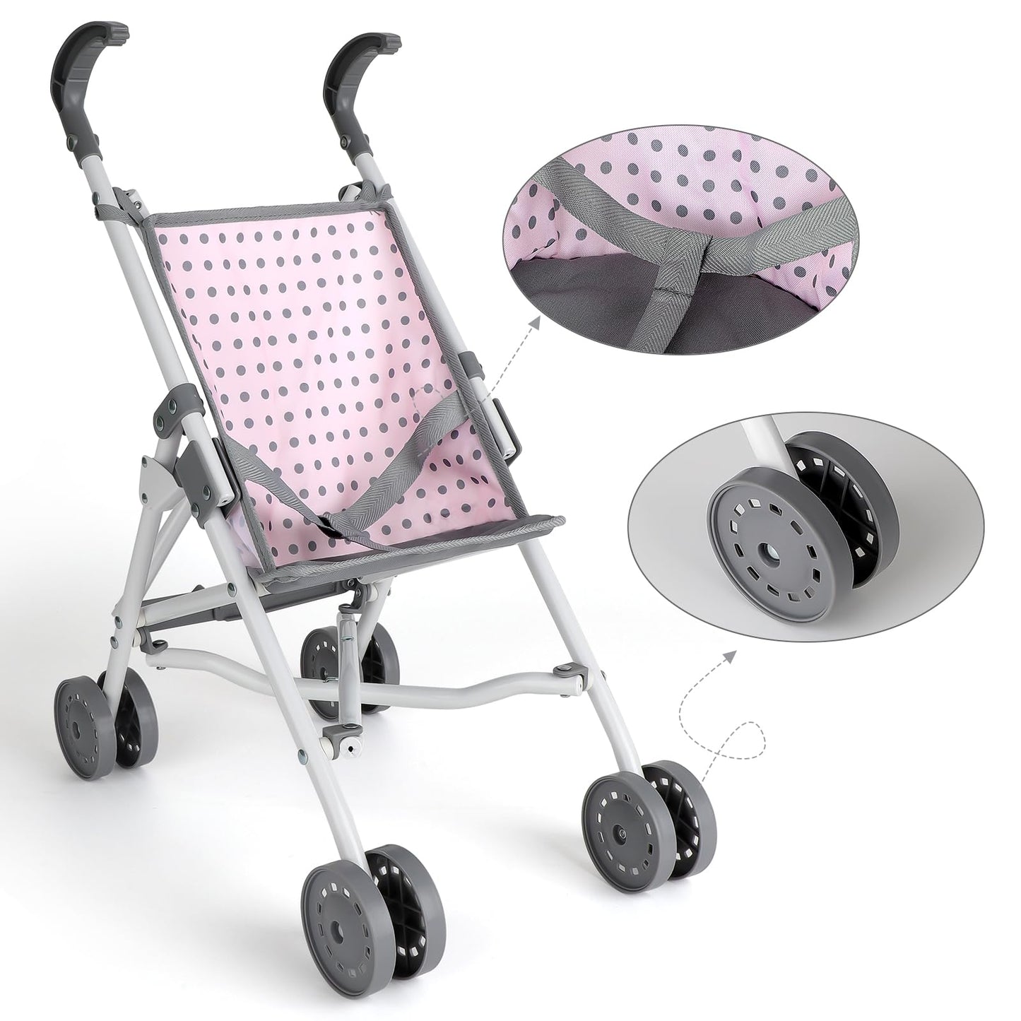 deAO Baby Doll Stroller Crib Bed Nursery Role Play Set Baby Doll with Accessories and Play Mat,Travel Cot,Bouncer,Foldable Stroller and Travel Bag Gifts for Toddlers Girls Boys