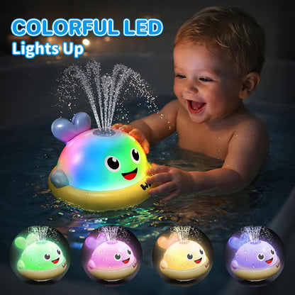 Baby Bath Toys: Bath Whale Toy Sprinkler, Light Up Bath Toys for Kids Ages 1-3, Bathtub Outdoor Water Pool Toys for Toddlers 1 2 3 Year Old, Birthday Gift for Boys & Girls (Grey)