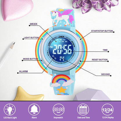 VAPCUFF Gifts for Girls Age 3-10, Watches for Kids Toy for 3 4 5 6 7 8 Year Old Girl Birthday Festival Christmas Gift for 4-9 Year Old Girl - Unicorn Blue