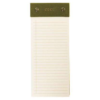 Graphique Post-Bound List Pad Luxe Collection, Perforated Sheets To-Do Notepad, Hardcover Binding, Gold Foil Embossing, 100 Pages, 4” x 9.75”, Olive Green