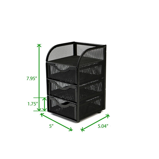 Mind Reader Desktop Accessory Storage, Paper Binder Clip Basket, Workspace, Office, Metal Mesh, 4.75"L x 5"W x 8"H, Black