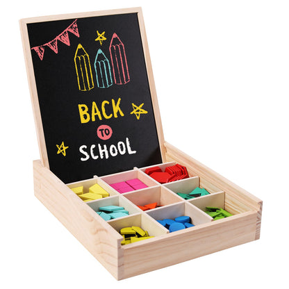 GEMEM 288 PCS Wooden Magnetic Pattern Blocks Set,Montessori Tangram Puzzle STEM Toys for Kids Ages 3-8, Educational Learning Toys Gift