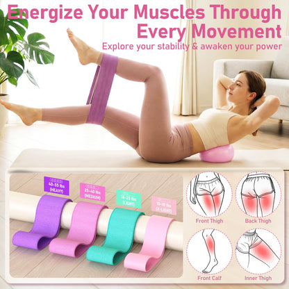 Pilates Kit for Home Workouts, Pilates Essentials Kit for Women, Better Me Pilates Kit,Pilates Equipment with 14.5"Pilates Ring Set,9" Yoga Ball,Cooling Towel,6 Pilates Resistance Bands for Stretching