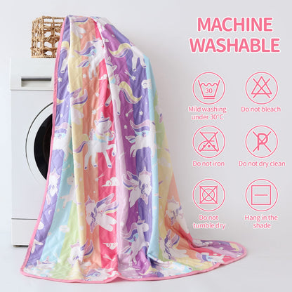 LIFEYJ Cooling Blankets for Hot Sleepers,Glow in The Dark Blanket Unicorns Gifts for Girls,Q-Max >0.4 Cool Blanket 1-10 Year Old Girl Gift,Girl Toy Age 6-8,Easter Gifts for Kids Birthday Gift Presents