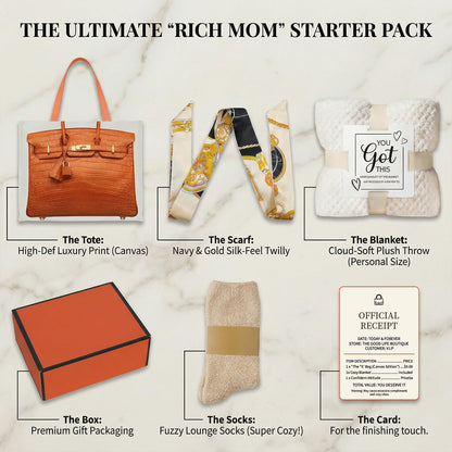 Clickslock Chic Canvas Tote Gift Set, Luxury-Inspired Print Bag, Birthday Gift for Mom, Best Friend, Maid of Honor, Engagement