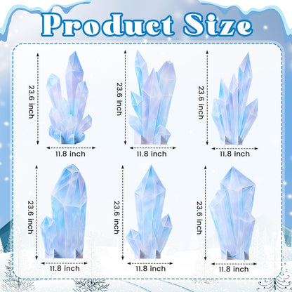 Novabright 6 Pcs Icicle Style Standees Standup Cutout Backdrop Photo Props Theme Party Decorations for Birthday Party Supplies Baby Shower Classroom Halloween Decor(White)
