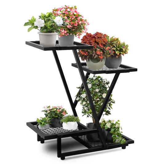 XZHXZH 2Pack，4Tier plant stand，outdoor plant stands for patio，Planter Display ShelvingIndoor Outdoor，Multiple Flower Pot Holder， suitable for garden corners, balconies, and living rooms