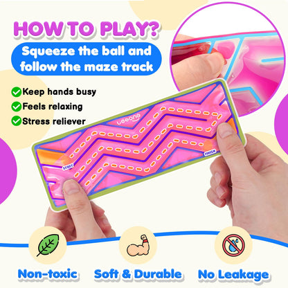 Squishy Sensory Fidget Autism Toys for Kids: Sensory Toys for Sepcial Need 6 Pack Maze - Quiet Fidget Sensory Filled Goo for Calming Down Classroom, Adult Office,Travel Essentials,Easter Gifts for Kid