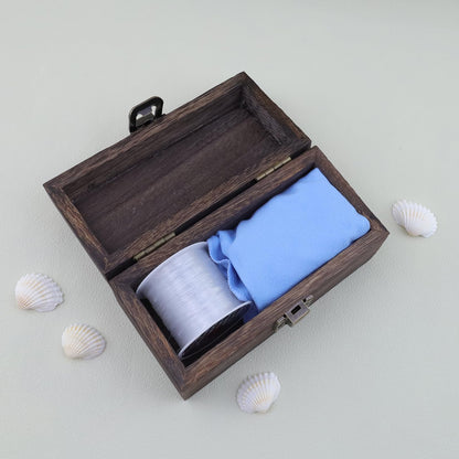 Tighall Antique Wooden Box with Hinged Lid and Lock Rectangle Wooden Storage Box Decorative Wood Box for Crafts, Hobbies, Gifts, and Jewelry Box