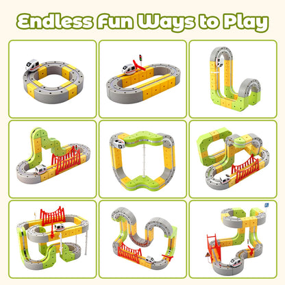 Electric Magnetic Train Set, 88 Pcs 3D Anti-Gravity Race Track Vehicle Kit, Birthday Gift Educational Toy for Kids Ages 3-12