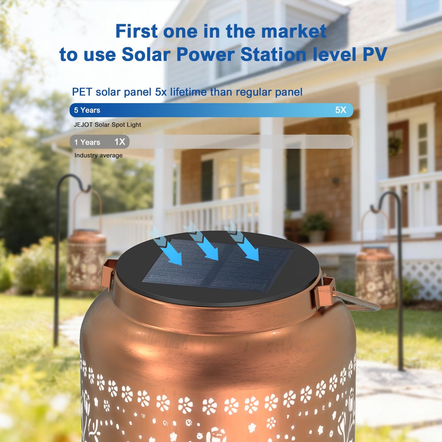 JEJOT Hummingbird Solar Lanterns Outdoor Waterproof, Mothers Day Gifts, Birthday Gifts for Women Mom Grandma,Metal Hanging Solar Lantern for Yard,Garden,Porch Landscape Deconrations-2 Pack