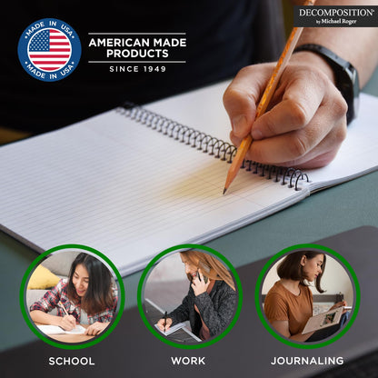 Decomposition Everglades College Ruled Spiral Notebook - 9.75 x 7.5 Journal with 160 Lined Pages - 100% Recycled Paper - Notebooks for School Supplies, Home & Office - Made in USA