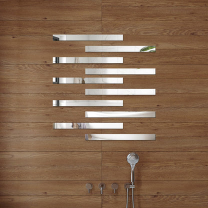OUTANA Acrylic Wall Decor, Peel and Stick r Strips, Vertical Tiles for Entryway, Bedroom & Bathroom, Shatterproof Wall Decor for Small Spaces, Gold Silver Black (20, Silver)