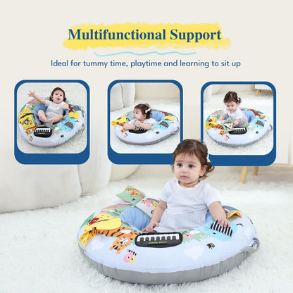 Lovvie & Joy 3-in-1 Baby Seat & Tummy Time & Play Activity Center Ring,Soft Infant Seats for Sitting Up Chair 0-12 Months Babies with Toys for Early Sensory Exploration and Motor Skill Development