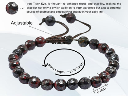 Amazing Gemstone Iron Tiger Eye Bracelet for Women - Chakra Mens Bracelet Protection Crystals and Healing Stones - Blessing Bracelet Spiritual Meditation Gift Christmas Stocking