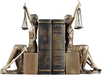 Thxsoon Lady Justice Statue Decorative Bookends Sculpture for Home and Office Decor, Perfect for Lawyers and Law Students - 10 x 5 x 4 inch (26 x 13 x 11cm)