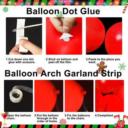 Lecheme Christmas Party Decorations 300 PCS Let's Get Elfed Up Backdrop Tableware Plates Napkins Serve 24 Friendsmas Balloon Arch Elf Christmas Party Supplies