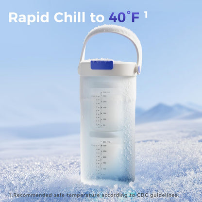 WONDBORN Portable Breast Milk Cooler, 4 Ice Rings, 360°Cooling with Vacuum Lid, Safe Chill for 30H+, 22oz Large Capacity with 2 Bottles, Rapid Chill to 40℉, Extra Wide Opening, Ideal for Work & Travel